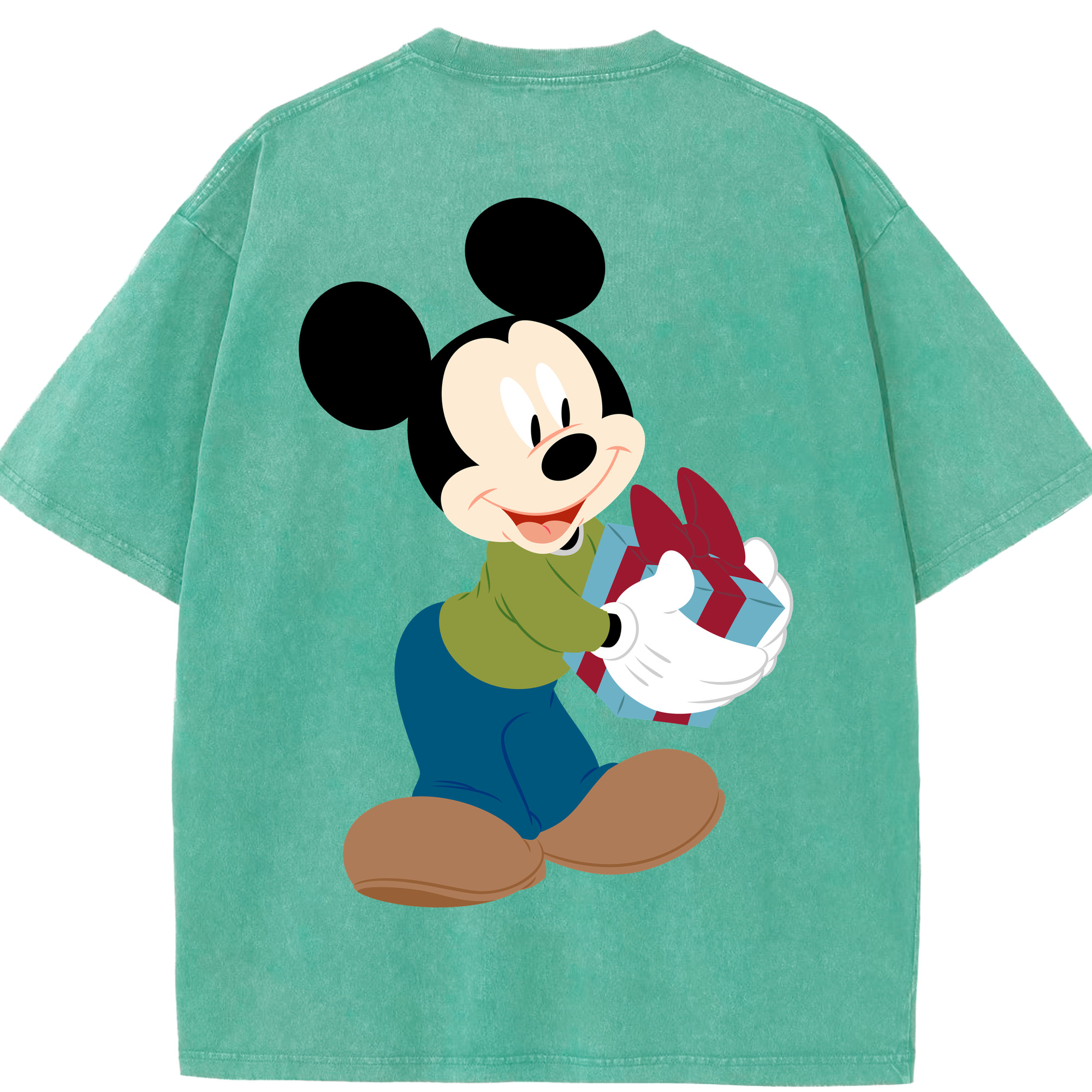 （画像用） ミッキーマウス Mickey Mouse 綿100% ヴィンテージ風 半袖Tシャツ（背面プリント）